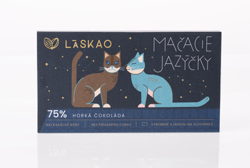 VEGAN kočičí jazýčky z hořké čokolády 80 g Laskao 